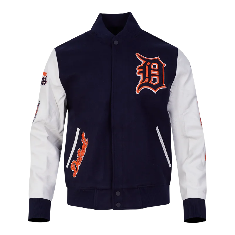 MLB DETROIT TIGERS CLASSIC WOOL MEN'S VARSITY JACKET (MIDNIGHT NAVY/WHITE)