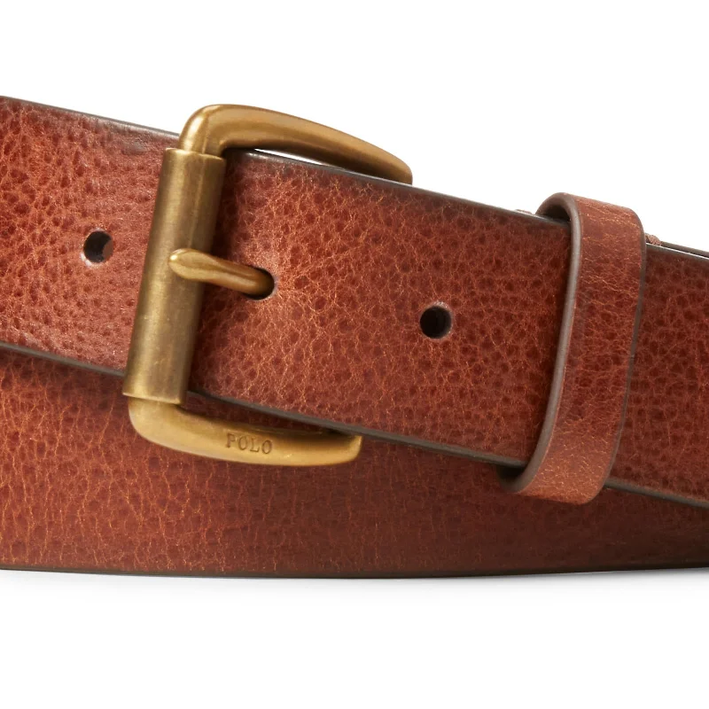 Tumbled Leather Belt - Brown