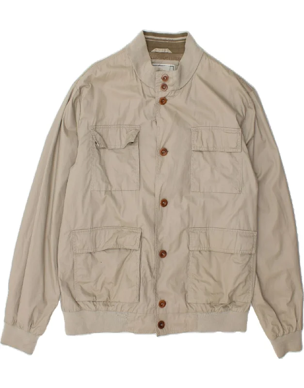 GEOX Mens Utility Jacket UK 46 3XL Beige Cotton