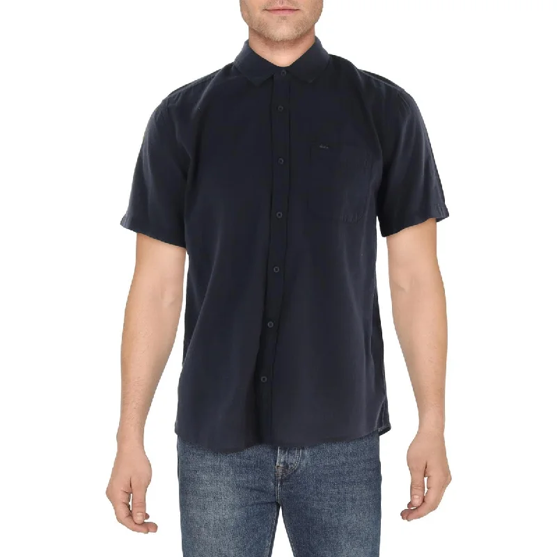 RVCA Mens Woven Collared Button-Down Shirt