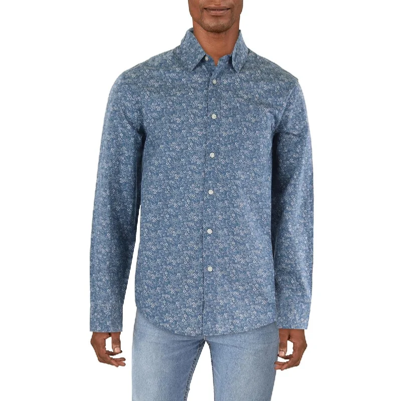 Dockers Mens Cotton Printed Button-Down Shirt