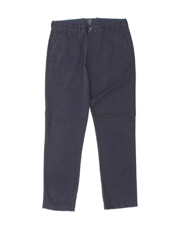 J. CREW Mens The Sutton Slim Chino Trousers W33 L32 Navy Blue Cotton