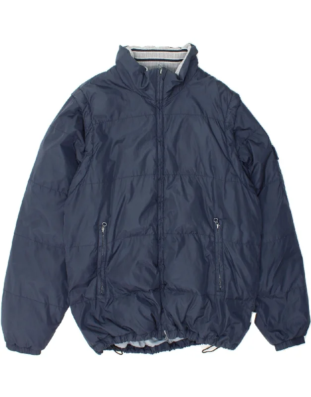 DIADORA Mens Padded Jacket UK 40 Large Navy Blue Polyamide