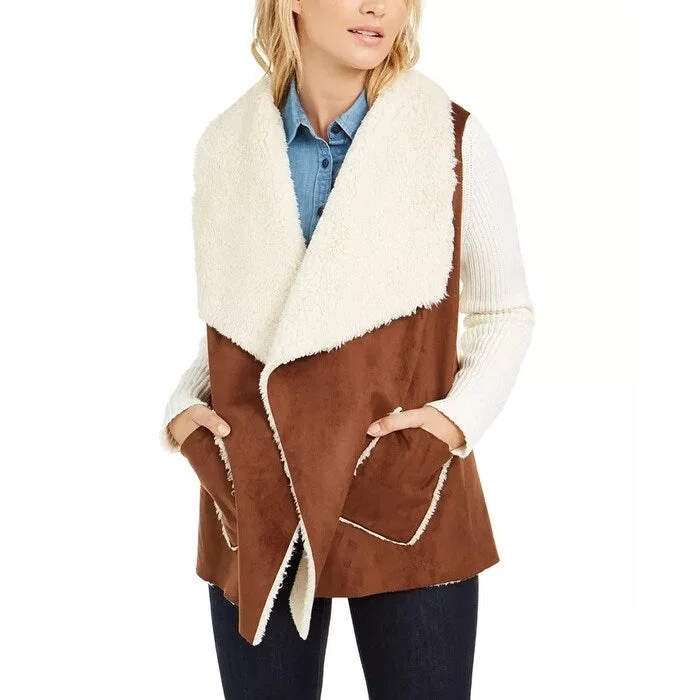 Tommy Hilfiger Women's Faux Shearling Jacket Beige Size Large