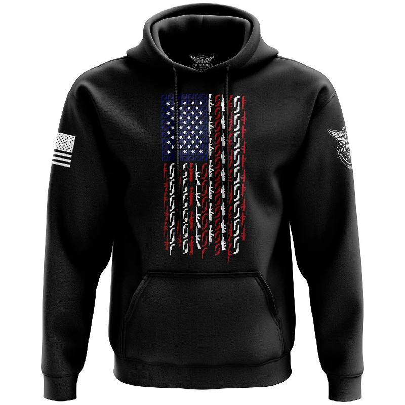 American Flag in Guns - Patriotic Colors Hoodie