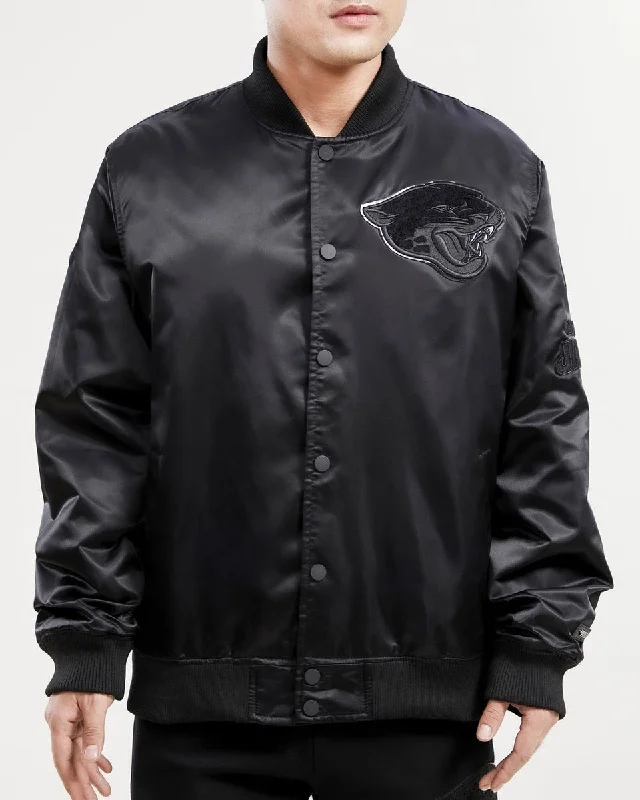 NFL JACKSONVILLE JAGUARS TRIPLE BLACK MEN'S SATIN JACKET (TRIPLE BLACK)