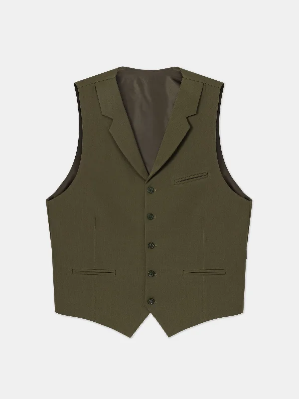 Khaki Single Breasted Vest