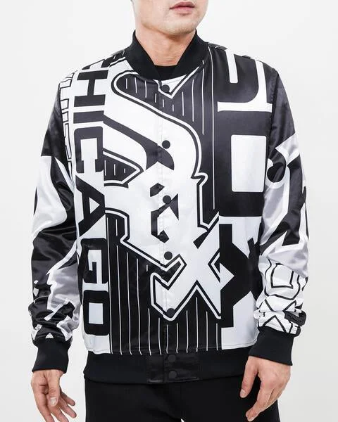 MLB CHICAGO WHITE SOX MASHUP MEN'S SATIN JACKET (BLACK)