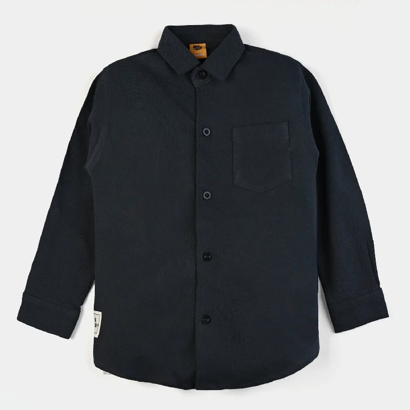 Boys Pique Casual Shirt F/S Basic