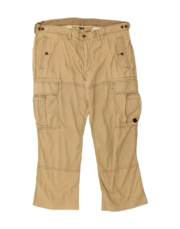 POLO RALPH LAUREN Mens Straight Cargo Trousers W40 L30 Beige Viscose