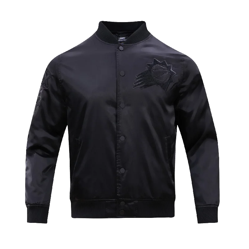 NBA PHOENIX SUNS TRIPLE BLACK MEN'S SATIN JACKET (TRIPLE BLACK)