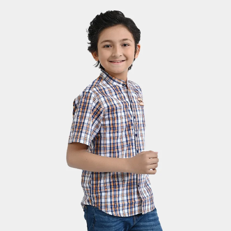 Boys Yarn Dyed Casual Shirt Super Gamer | Checked