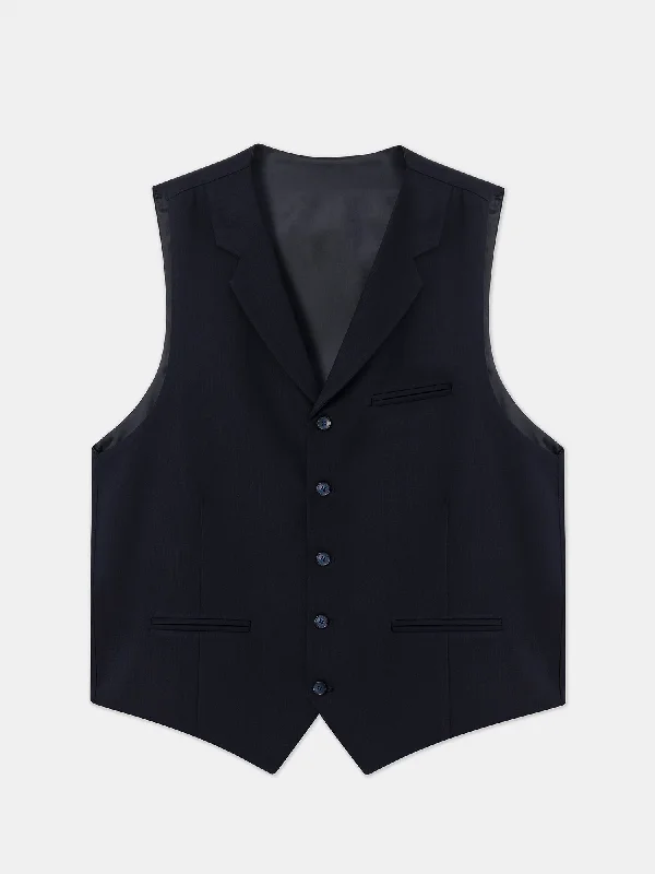 Navy Single Breasted Vest