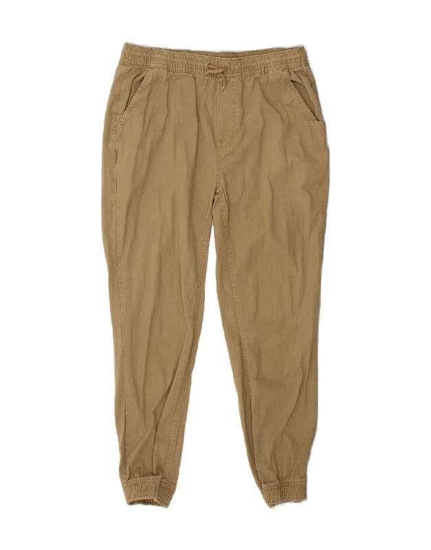 IZOD Mens Joggers Casual Trousers Large W36 L28 Beige Cotton