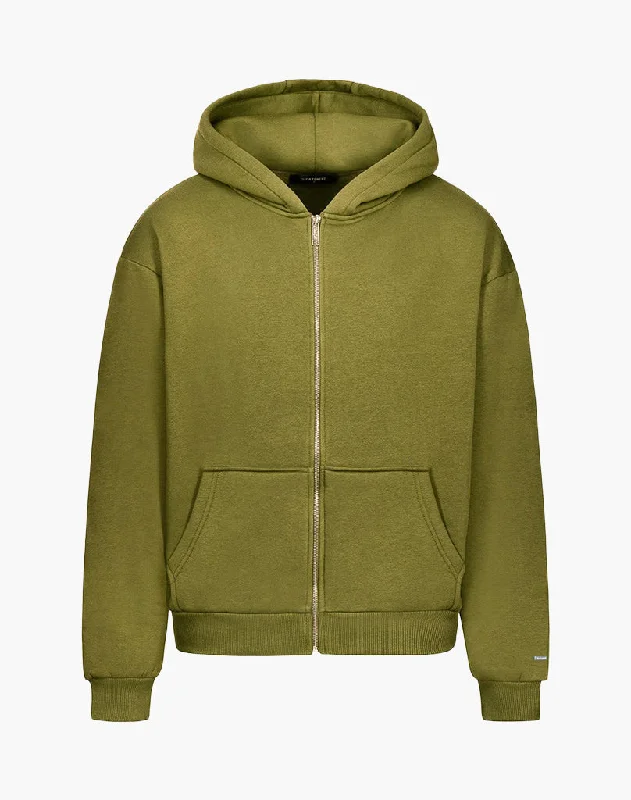 BASIC ZIP-HOODIE (KHAKI)