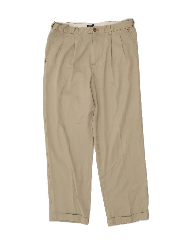 IZOD Mens Pegged Chino Trousers W32 L32 Beige Polyester