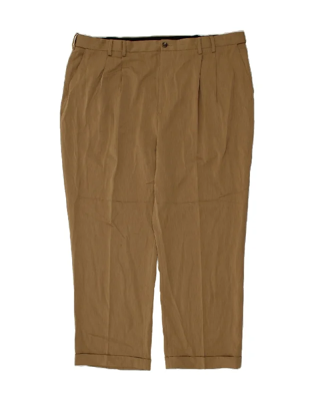 IZOD Mens Pegged Chino Trousers W46 L32 Beige Polyester