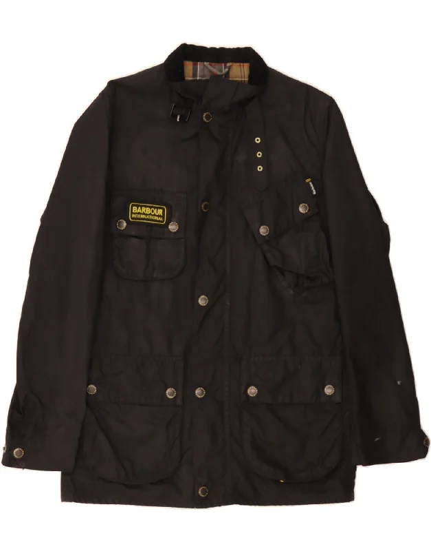 BARBOUR Mens Utility Jacket UK 36 Small Black Cotton