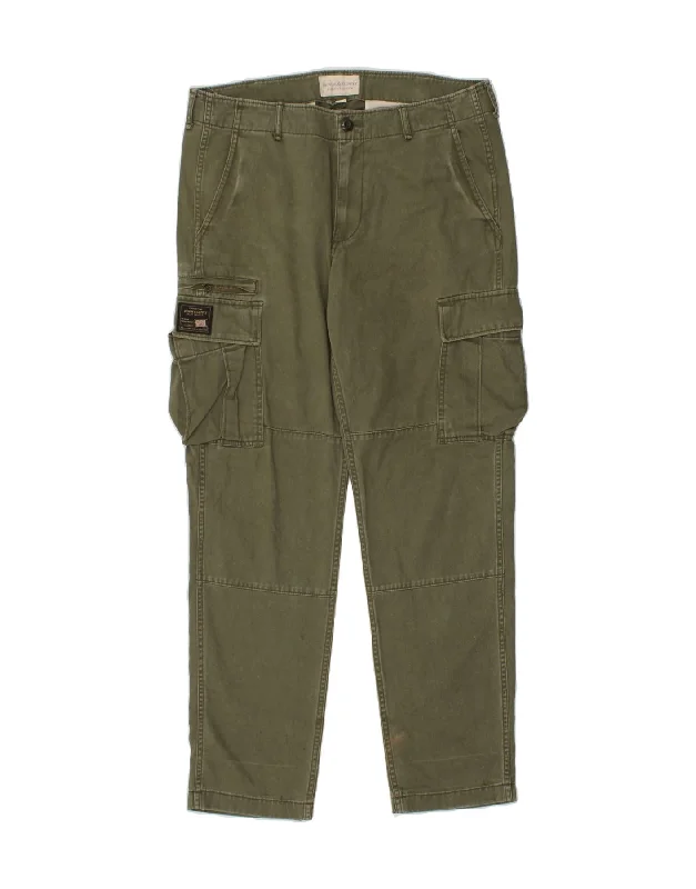 RALPH LAUREN Mens Straight Cargo Trousers W34 L32 Green Cotton