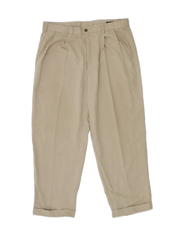 IZOD Mens Pegged Chino Trousers W36 L29 Beige Polyester