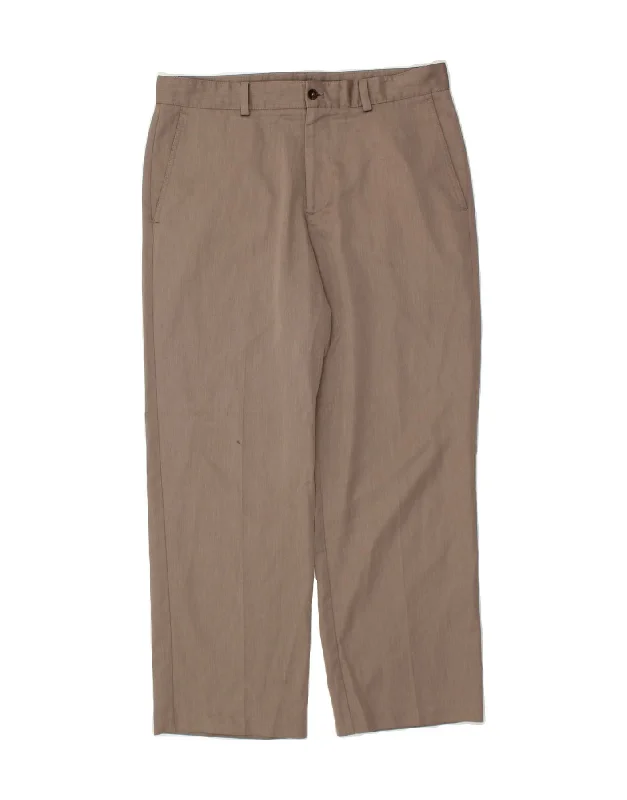 IZOD Mens Straight Chino Trousers W34 L29 Grey Polyester