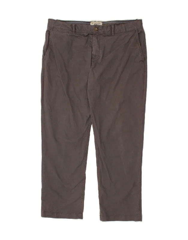 PENGUIN Mens Straight Chino Trousers W36 L30 Grey Cotton