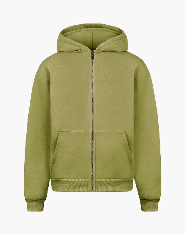 BASIC ZIP-HOODIE (DARK GREEN)