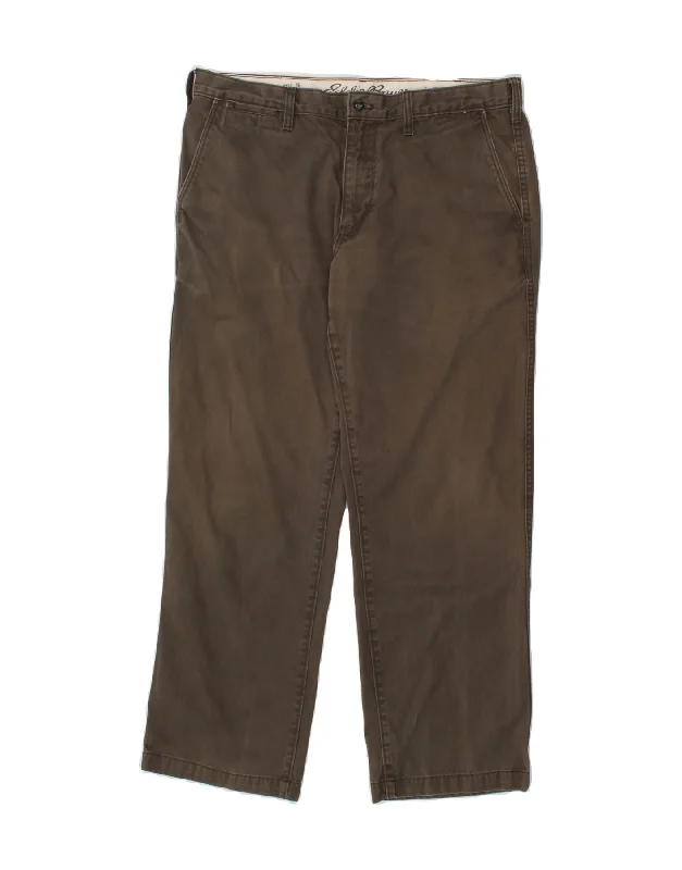 EDDIE BAUER Mens Classic Fit Chino Trousers W36 L30  Brown Cotton