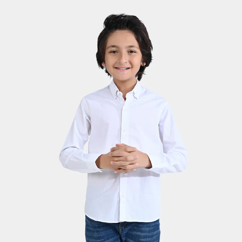 Boys Oxford Formal Shirt -White