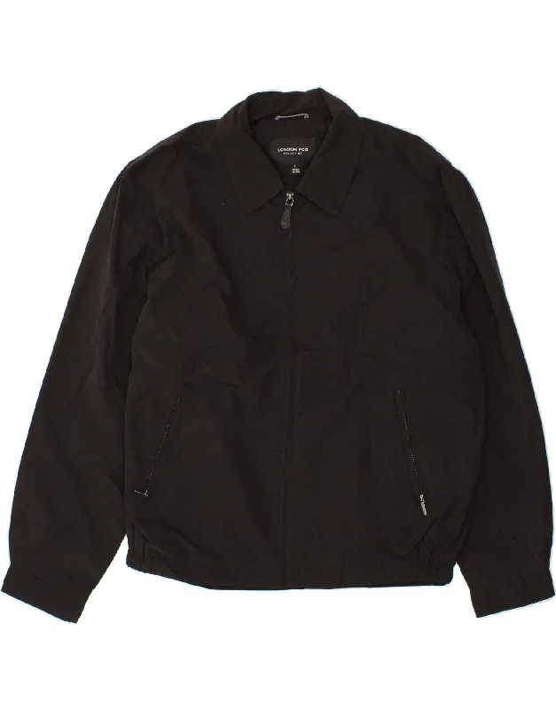 LONDON FOG Mens Bomber Jacket UK 40 Large Black Polyester