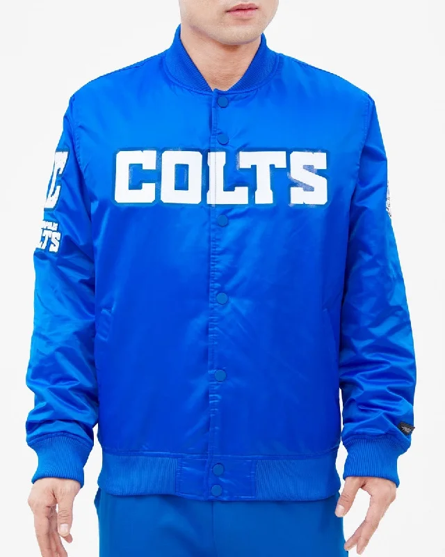 NFL INDIANAPOLIS COLTS TEAM BIG LOGO MEN'S SATIN JACKET (ROYAL BLUE)