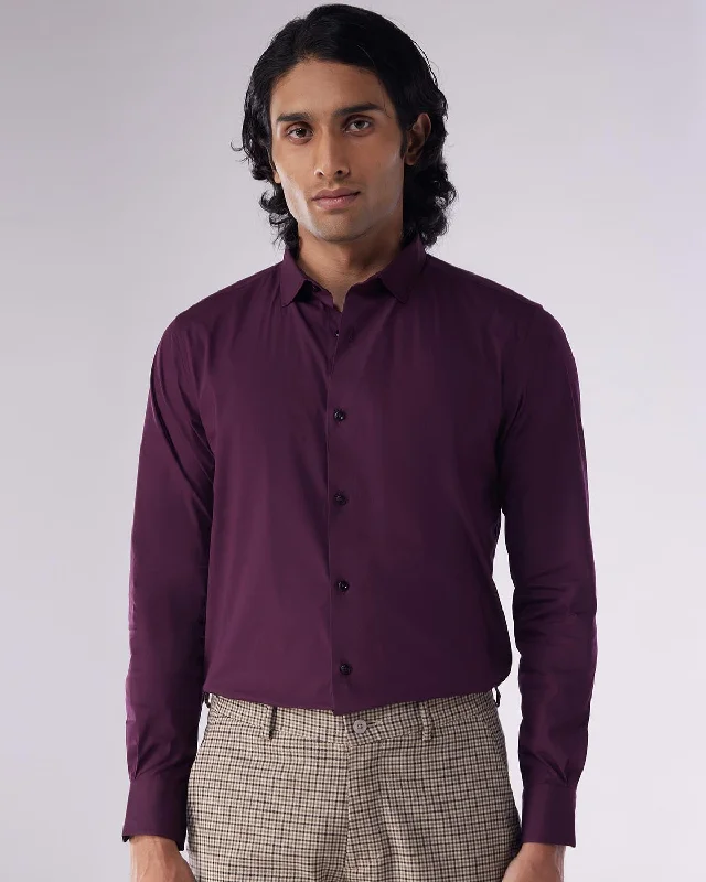 Maroon Stretch Poplin Shirt