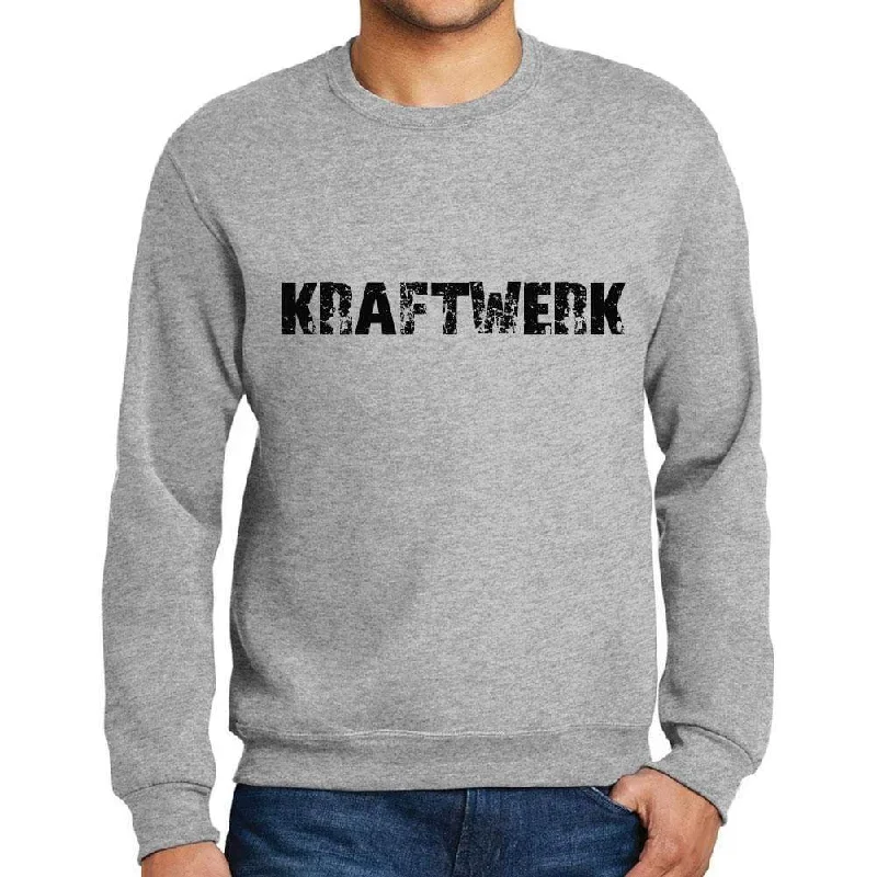 Men's Printed Graphic Sweatshirt Popular Words KRAFTWERK Grey Marl