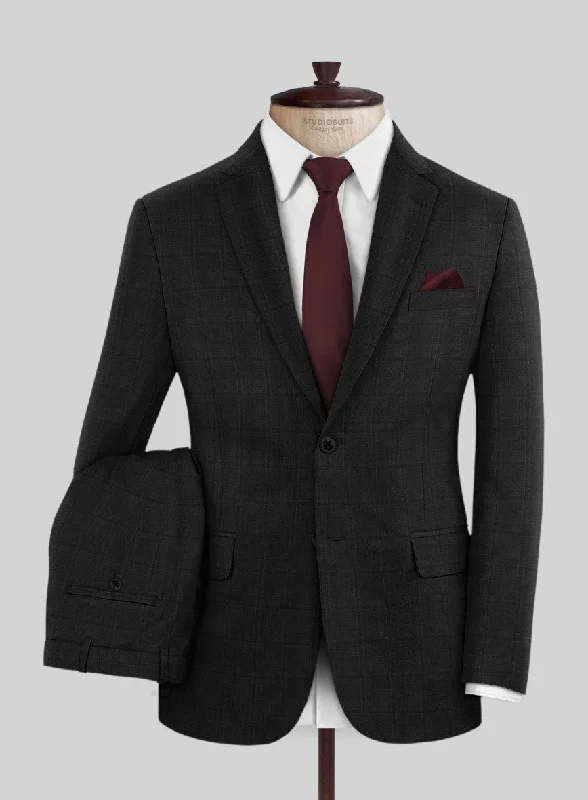 Lanificio Zegna Traveller Sarcos Black Checks Wool Suit