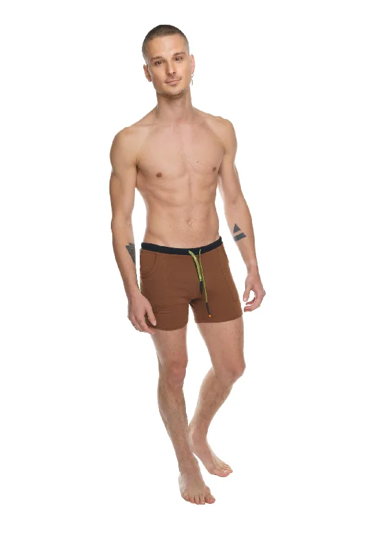 Transition Yoga Short (Chocolate w/Black & Green)