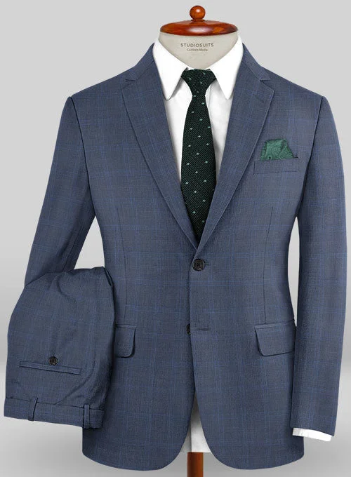 Caccioppoli Sun Dream Ronzi Blue Wool Silk Suit