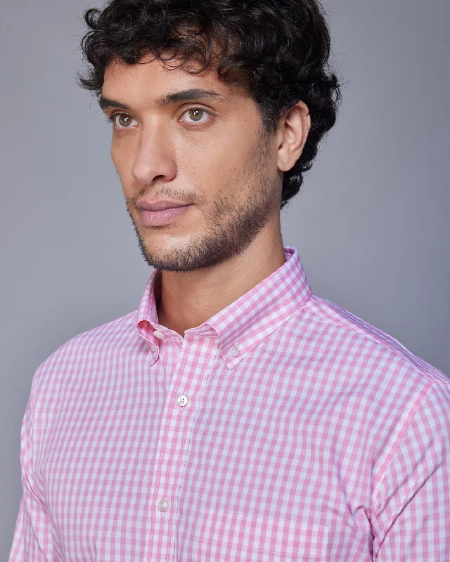 Pink Gingham Checked Shirt