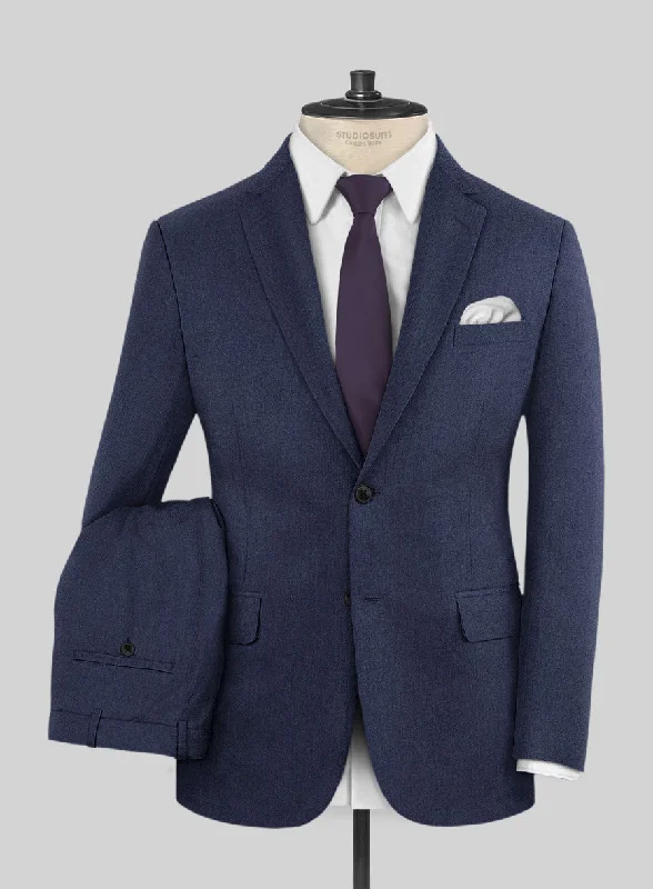 Scabal Merigo Denim Blue Wool Suit