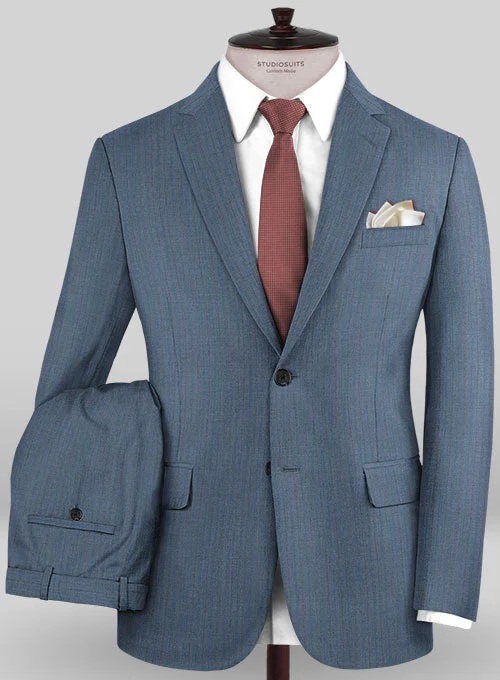 Caccioppoli Sun Dream Risca Blue Wool Silk Suit