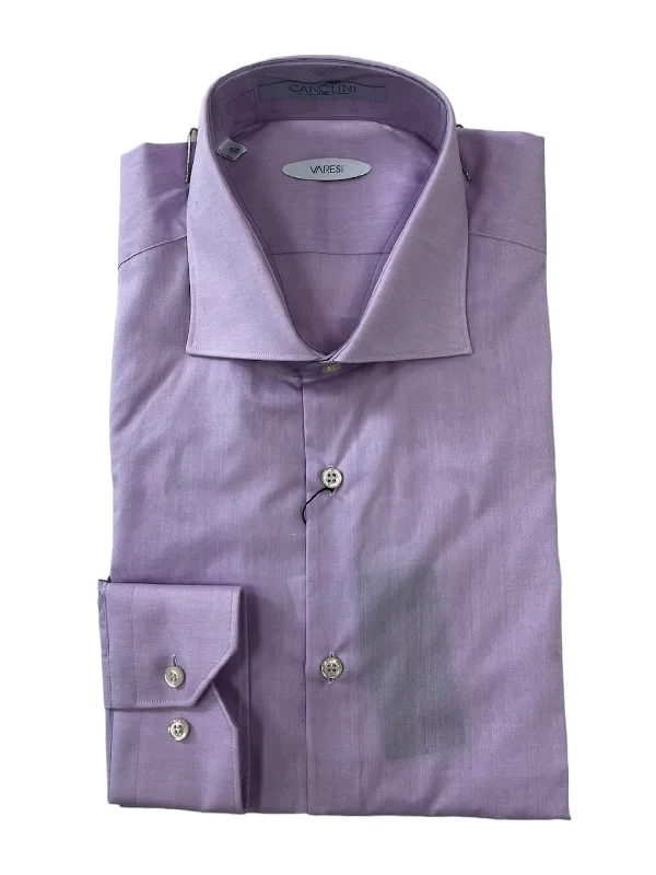 Claudia Varesi Lavender 100%Cotton Men's Slim Fit Dress Shirt