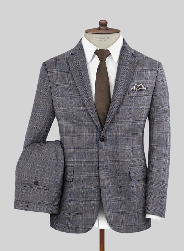 Lanificio Zegna Traveller Valen Blue Checks Wool Suit