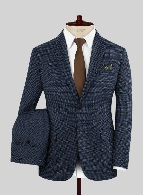 Scabal Tasar Pinhead Blue Wool Suit