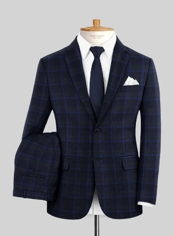 Reda Diesel Blue Checks Wool Suit