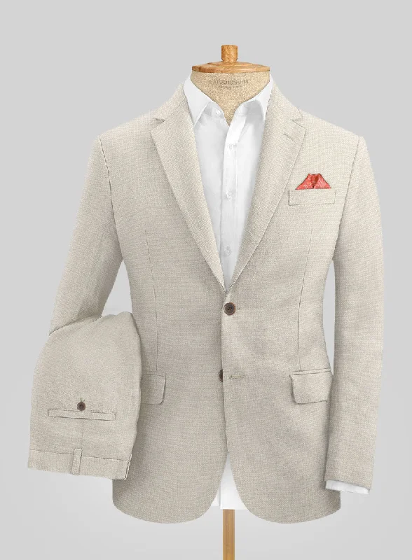 Solbiati Art Du Lin Light Beige Linen Suit