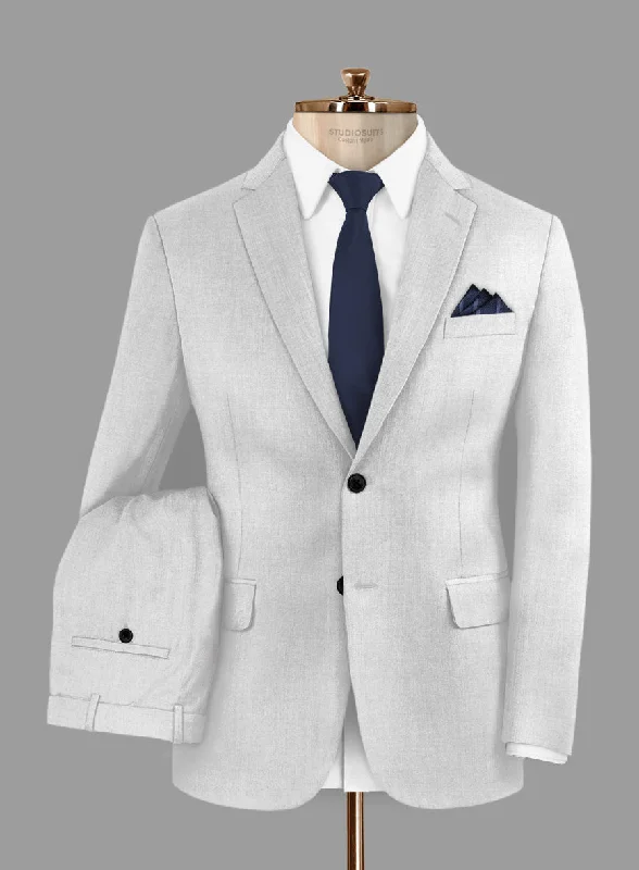 Caccioppoli Sun Dream Light Gray Wool Silk Suit