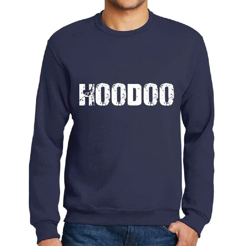 Men's Printed Graphic Sweatshirt Popular Words HOODOO French Navy