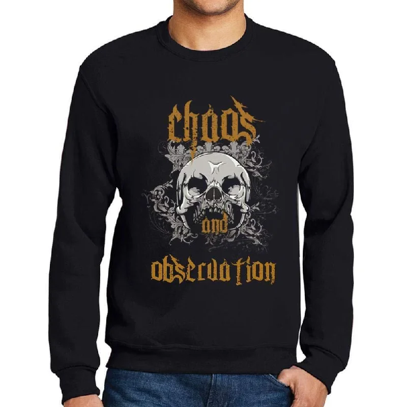 Ultrabasic - Homme Imprimé Graphique Sweat-Shirt Chaos and Observation Noir Profond