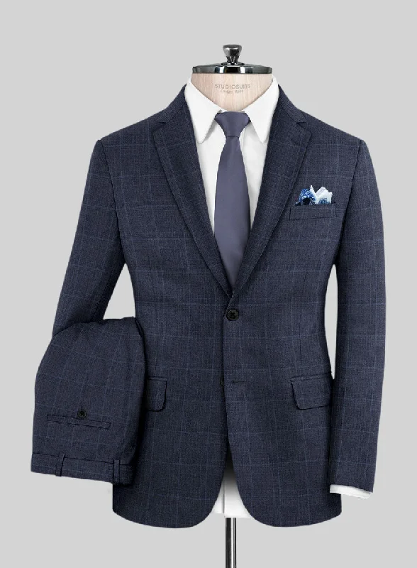 Lanificio Zegna Trofeo Bonsus Blue Checks Wool Suit