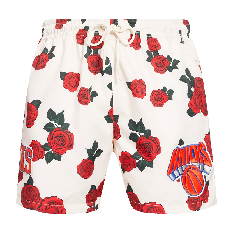 NBA NEW YORK KNICKS ROSES AOP MEN'S WOVEN SHORT (EGGSHELL / MULTI)