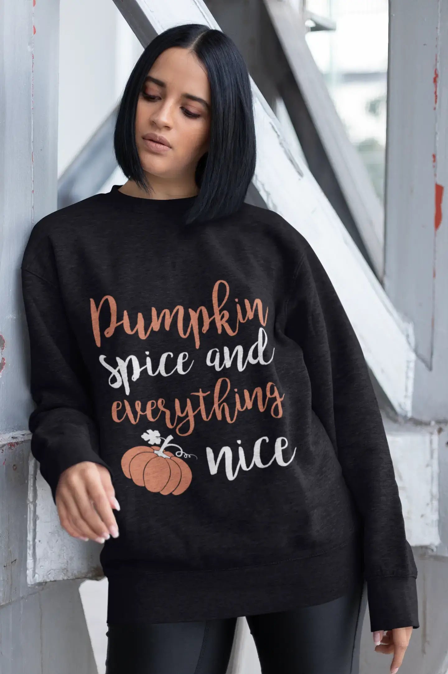 ULTRABASIC - Women's Printed Graphic Sweatshirt Pumpkin Spice And Everything Nice T-Shirt Cute Casual Letter Print Tee Burgundy